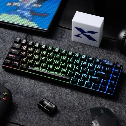 Vista 9 de XVX HE68 Max Teclado de Activación Rápida 60%, Teclado de Efecto Hall con Interruptor Gateron Magnetic Jade Max, Marco de Aluminio CNC, Teclado