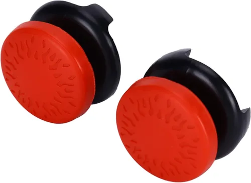 Vista 6 de ASHATA 2 unids Thumbstick para textura 3D Pulgar Grip Stick Joystick Thumbstick para PS 5 Controller Rojo