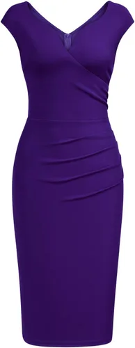 Vista 4 de Miusol - Vestido de estilo vintage delgado sin mangas entallado para mujer