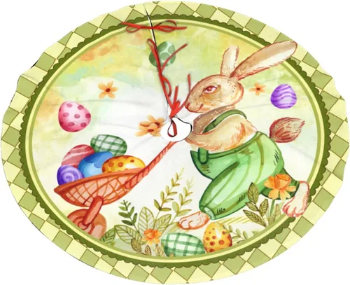 Vista 8 de Falda de árbol de Navidad con huevos de Pascua coloridos, 36" para Navidad, Halloween, Año Nuevo, decoración de fiesta, árbol de casa, alfombra