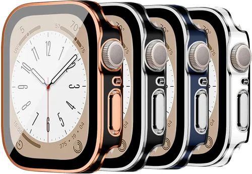 Vista 28 de Protección de Pantalla EIHAIHIS para Apple Watch Funda Serie 11 10 9 SE 8 7 6 5 4 40mm 44mm 41mm 45mm 42mm 46mm Vidrio Templado Impermeable PC
