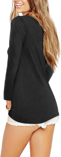 Vista 2 de Beluring - Blusa de manga cortalarga con cuello redondo para mujer