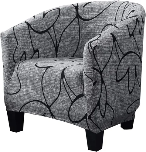 Vista 38 de SearchI Funda Elástica para Silla Club, Fundas Elásticas para Silla Barrel, Fundas Estampadas para Silla Tub, Funda de Elastano Suave para Sillón