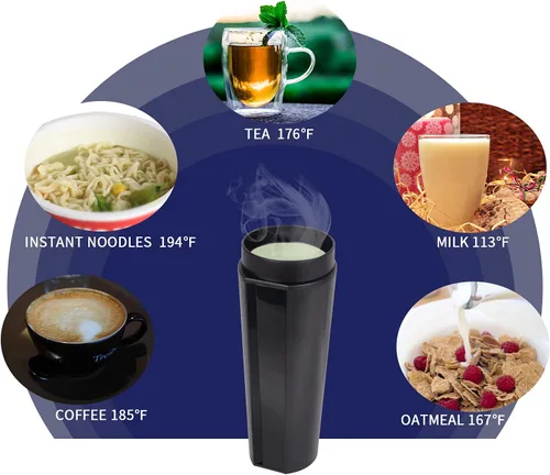 Vista 5 de Tazas de café de viaje para automóvil de 24V/12V, taza con control de temperatura para automóvil, taza inteligente calentada, ajusta temperatura