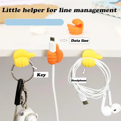 Vista 3 de 16 Piezas Ganchos de Pared de Pulgar de Silicona Creativos - Clip de Cable Adhesivo Multifunción, Clips Organizadores de Cable de Pulgar