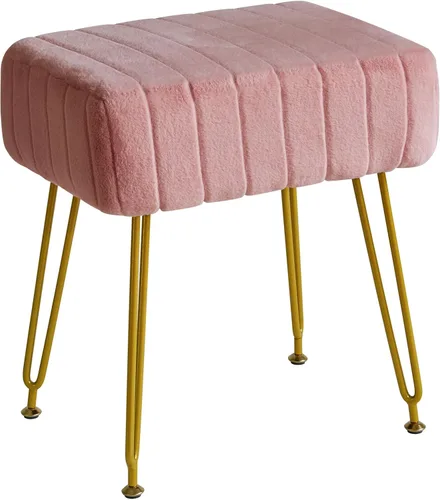 Vista 12 de IBUYKE Reposapiés de terciopelo rectangular, otomano, silla de tocador de maquillaje, mesa auxiliar, asiento de mesa de tocador, puf para sofá, Negro