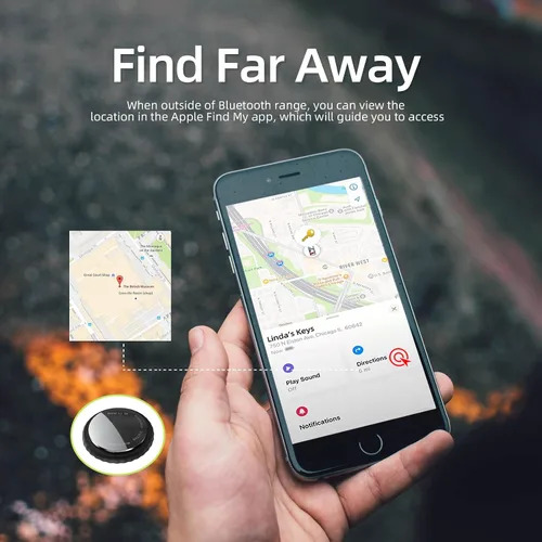 Vista 4 de Localizador de llaves, rastreador de equipaje, etiqueta Bluetooth para rastreador de llaves compatible con Apple Find My Keys con batería