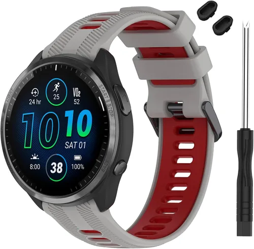 Vista 19 de Correa compatible con reloj Garmin Forerunner 965 – Correa de repuesto de silicona suave para reloj inteligente 965 para mujeres y hombres