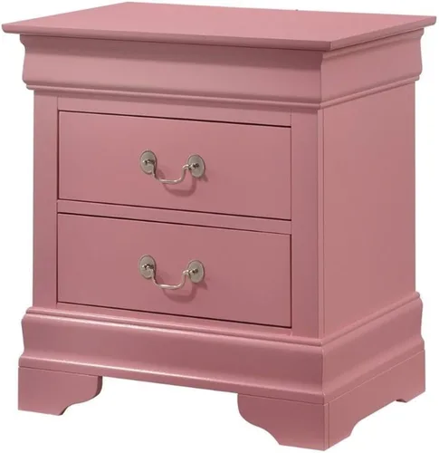 Vista 14 de Glory Furniture Louis Phillipe - Mesita de noche con 2 cajones, color blanco