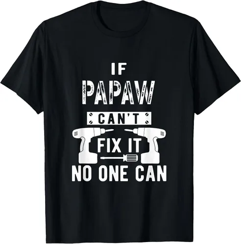 Vista 8 de If Papaw Can't Fix It No One Can Grandpa T-Shirt Asphalt Grey
