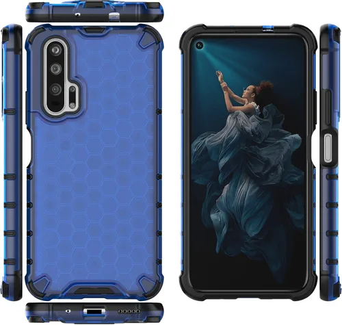 Vista 21 de Pzwoxukhov Funda compatible con Huawei Nova 3i, compatible con Huawei P Smart+ 2018 Honeycomb Anti-Drop Shock-Absorbing Case Negro