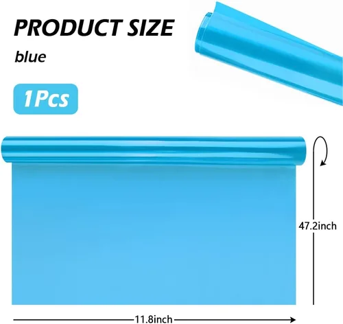Vista 2 de Película de tinte de luz de automóvil de 12 x 48 pulgadas, protector de vinilo cortable y elástico, calcomanías autoadhesivas que no dejan marcas
