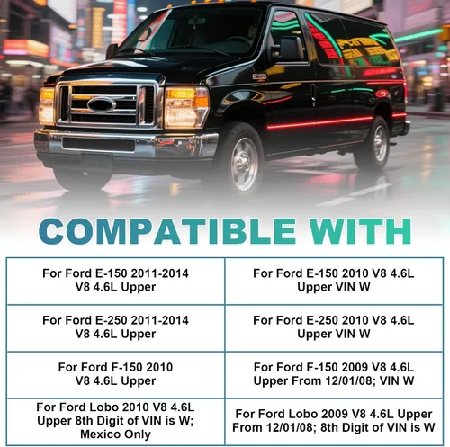 Vista 2 de Colector de admisión de motor con juntas compatible con Ford E-150 2010-2014 para Ford F-150 2010 2011 2012 2013 2014 para Ford F-150 2009 2010