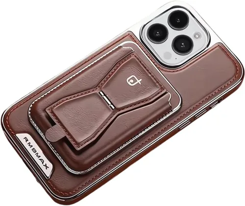 Vista 7 de Funda magnética de cuero para teléfono con tarjetero desmontable, elegante y funcional funda magnética tipo cartera para iPhone (iPhone 12, negro)