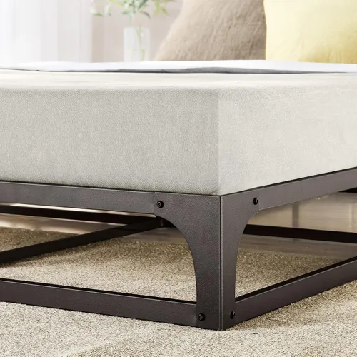 Vista 5 de Somier de cama individual Mellow 9 pulgadas, con base de colchón de láminas de acero resistente Negro