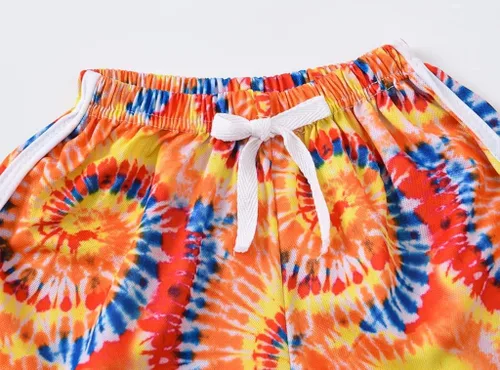 Vista 4 de Paquete de 3 pantalones cortos deportivos para niñas, pantalones cortos de entrenamiento para correr, con delfín, gimnasio, con lazo, 3-10 años