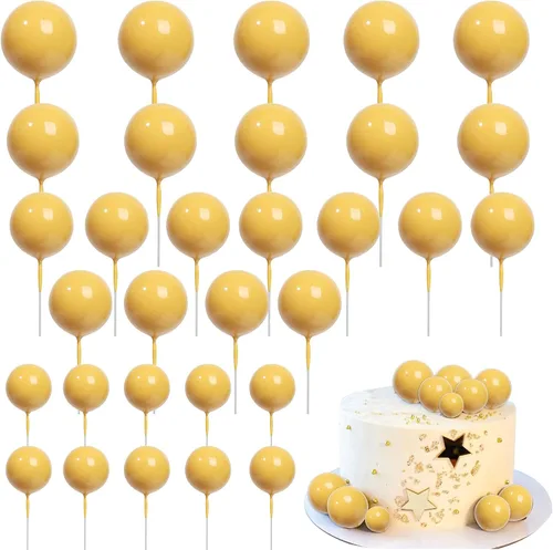 Vista 8 de Rsstarxi 30 piezas de mini globos y bolas de espuma para tartas – Insertos de pastel de bricolaje para bodas, aniversarios y decoraciones de fiesta