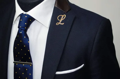 Vista 2 de Flairs New York Premium Handmade Alphabet Letter Initial Lapel Pin