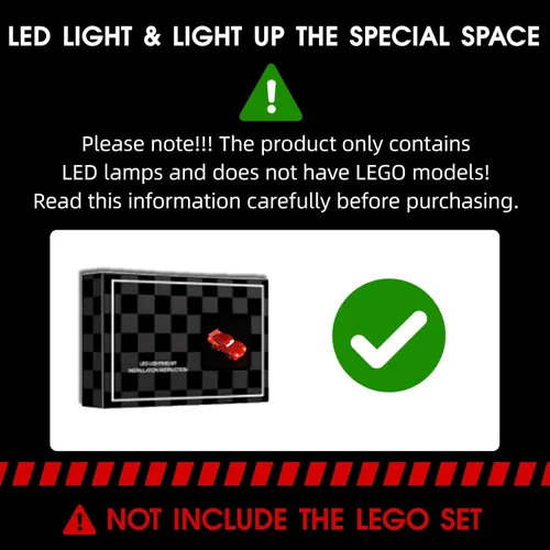 Vista 7 de Juego de luces LED para Lego 77255 Lightning McQueen, kit de luz compatible con el modelo de bloques de construcción Lego 77255, no incluye el juego