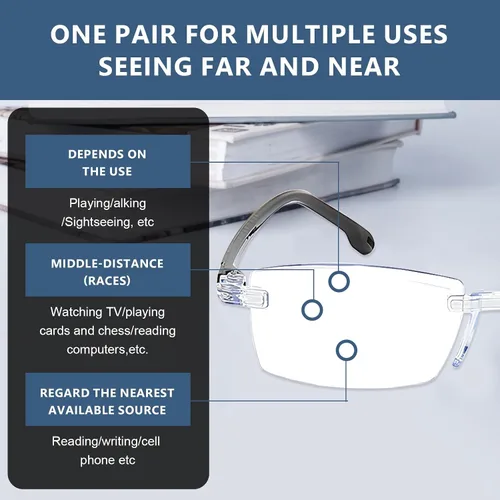 Vista 3 de 2 lentes de enfoque automático, autoajustables, inteligentes de doble enfoque, lentes de lectura inteligentes para mujeres y hombres, con zoom