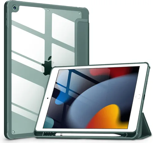 Vista 20 de VIKESI Funda para iPad de 9ª / 8ª / 7ª generación de 10.2 pulgadas (versión 2021/2020/2019), parte trasera transparente, cubierta de marco de TPU a