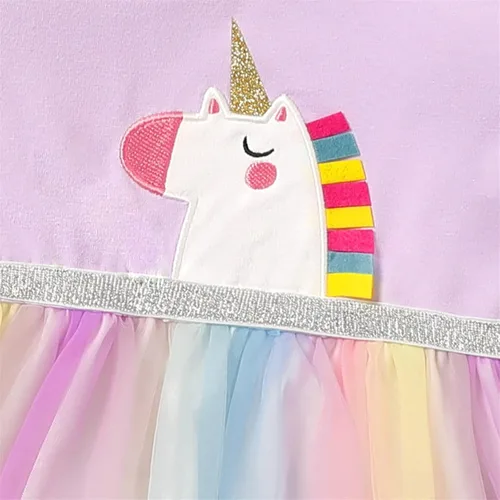 Vista 4 de PATPAT Infant Baby Girl Dresses Short Sleeve Tutu Dress Tulle Dress Flower Girl Party Birthday Princess Dresses