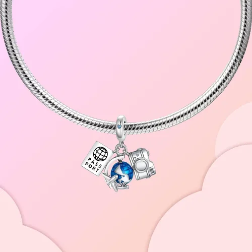 Vista 2 de Abalorio de plata de ley 925 para madre, hija, abuela, para familia, amor, madre, hija, abuela, para pulseras, collares, dijes, abalorios, joyería