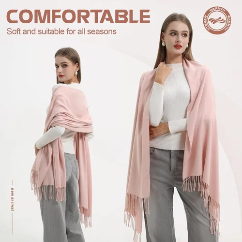 Vista 2 de Genovega Bufanda pashmina de invierno para mujer, chal para vestidos de noche, niñas, damas de vacaciones