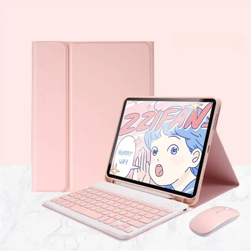 Vista 9 de ZGSENLAN - Funda con teclado de mouse para Galaxy Tab S6 Lite de 10.4 pulgadas 2024/2020/2022, SM-P620/P625/P610/P613/P615/P619, teclado Bluetooth