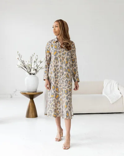 Vista 3 de The Drop Vestido con estampado de guepardo crema irlandés para mujer por victoriouslogan