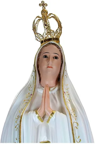Vista 4 de Estatua de Nuestra Señora de Fátima de 40'' fabricada en Portugal #1039 Blanco