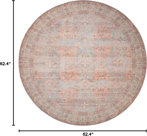 Vista 100 de GLN Rugs Traditional Collection - Alfombra de felpilla lavable a máquina, tradicional lavable, antideslizante, alfombra de felpilla de pelo corto