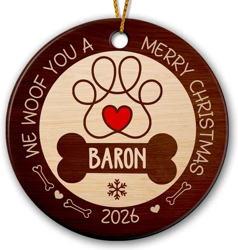 Vista 10 de Ho - Adorno de Navidad para bebé, adorno personalizado de cerámica de Navidad de Papá Noel, el primero para el árbol de Navidad, regalos de bebé