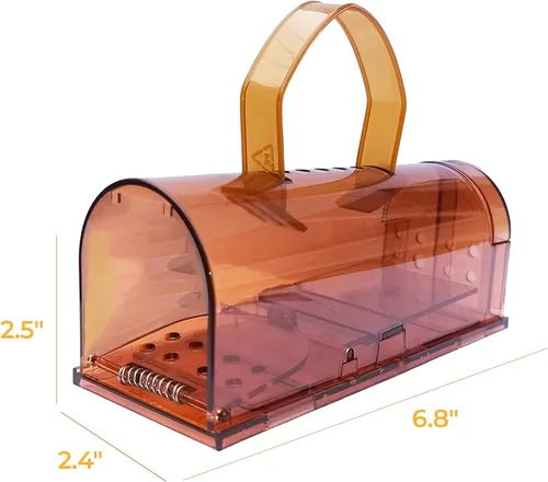 Vista 2 de Trampa humana para ratones para interiores y exteriores, paquete de 2 unidades, atrapa ratones y ratones, trampa pequeña para el hogar, trampa