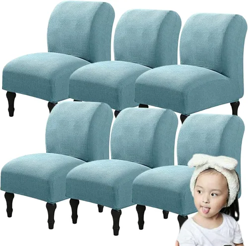 Vista 20 de Fundas elásticas para silla sin brazos, extraíbles y lavables, de elastano jacquard sin reposabrazos, protector de muebles para sala de estar, Verde