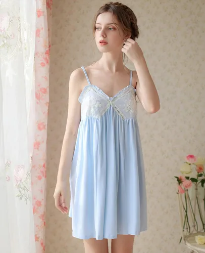 Vista 3 de Nanxson Womens Cotton Nightgown Sexy Lace Sleep Dress Victorian Sleepshirt Full Slip Nightwear