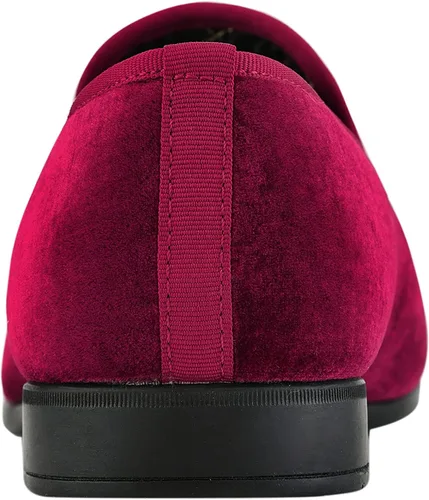 Vista 5 de Amali Crown Zapatos de terciopelo para hombre con pieza de corona de joyería Zapatos de vestir para hombre Mocasines formales de terciopelo