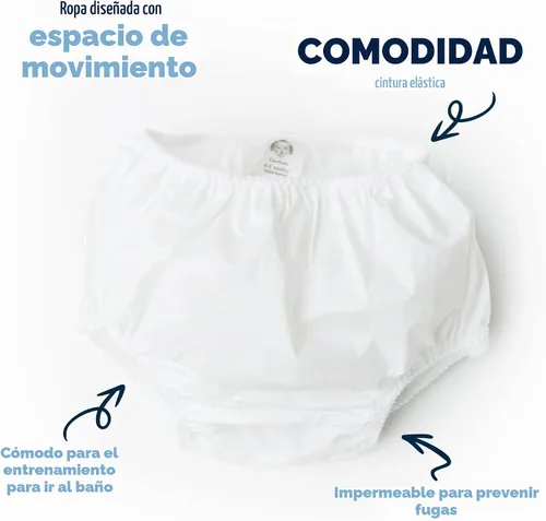 Vista 5 de Gerber Paquete de 8 fundas impermeables unisex para pañales y ropa interior de entrenamiento para niños pequeños, color blanco, 2T de EE. UU