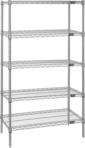 Vista 53 de Quantum Storage Systems WR74-1824BK Kit de inicio para estantería de alambre de 4 niveles de altura de 74 pulgadas, acabado negro, 18 pulgadas