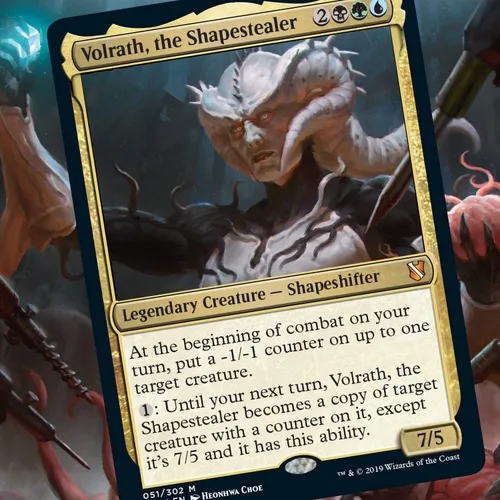 Vista 5 de Magic: The Gathering Commander 2019 Mazo Amenaza Sin Rostro Mazo de 100 Cartas Listo para Jugar 3 Comandantes Foil