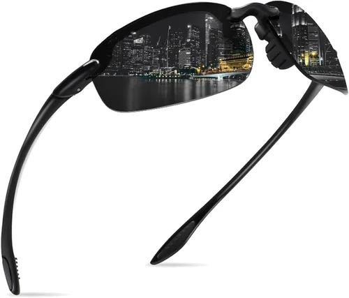 Vista 9 de WISTON Lentes de sol polarizados deportivos para hombres y mujeres, marco sin montura Tr90 para correr, pescar, béisbol, conducir, W8001