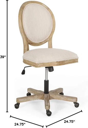 Vista 10 de Silla de oficina giratoria tapizada Pishkin - Beige/Natural