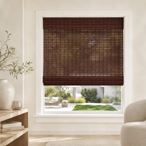 Vista 16 de CHICOLOGY Persianas romanas de bambú, persianas filtrantes de luz favoritas de los clientes para ventanas, calidad premium, ideales para el hogar