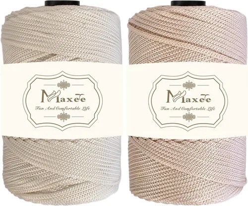 Vista 14 de Cordón de macramé de poliéster de alta calidad de 0.118 in × 218 yardas, 0.118 in, 100% polipropileno, ideal para ganchillo, ganchos de pared