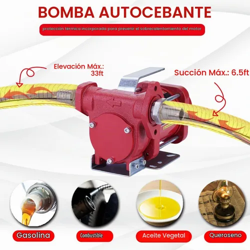 Vista 5 de TOPWAY Bomba de combustible de gasolina de 110 V CA, bomba de transferencia de aceite autocebante de 10 GPM con asa, protección contra