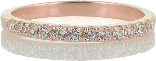 Vista 8 de CZ Gold Filled Ring - 14k Gold Vermeil with 8 Paved CZ - Dainty 2mm Band - Ideal Stackable Ring - Perfect for Women's Elegant
