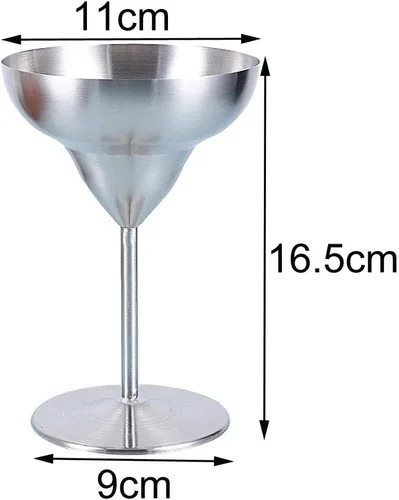 Vista 2 de Vaso de cóctel de acero inoxidable 304 de 9.8 fl oz de volumen, copa de vino, copa de vino, copa de vino, copa de cáliz de comunión