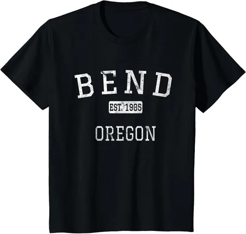 Vista 45 de Bend Oregon OR Camiseta vintage, Negro