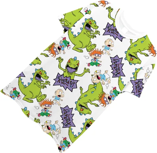 Vista 4 de Nickelodeon Camisa clásica Rewind para hombre - Rugrats, Ren & Stimpy y Hey Arnold Tie Dye