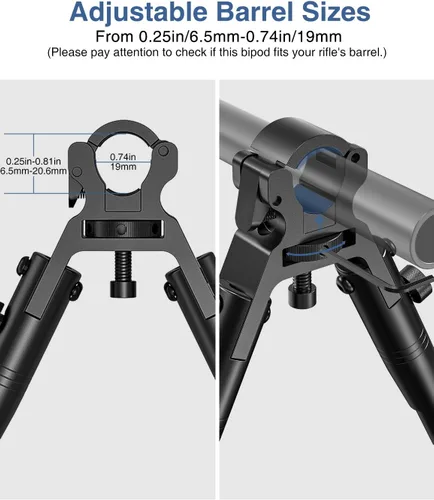 Vista 2 de Bipods for Rifles Clamp-on Rifle Bipod Quick Release Barrel Clamp Bipod for Hunting and Shooting Design